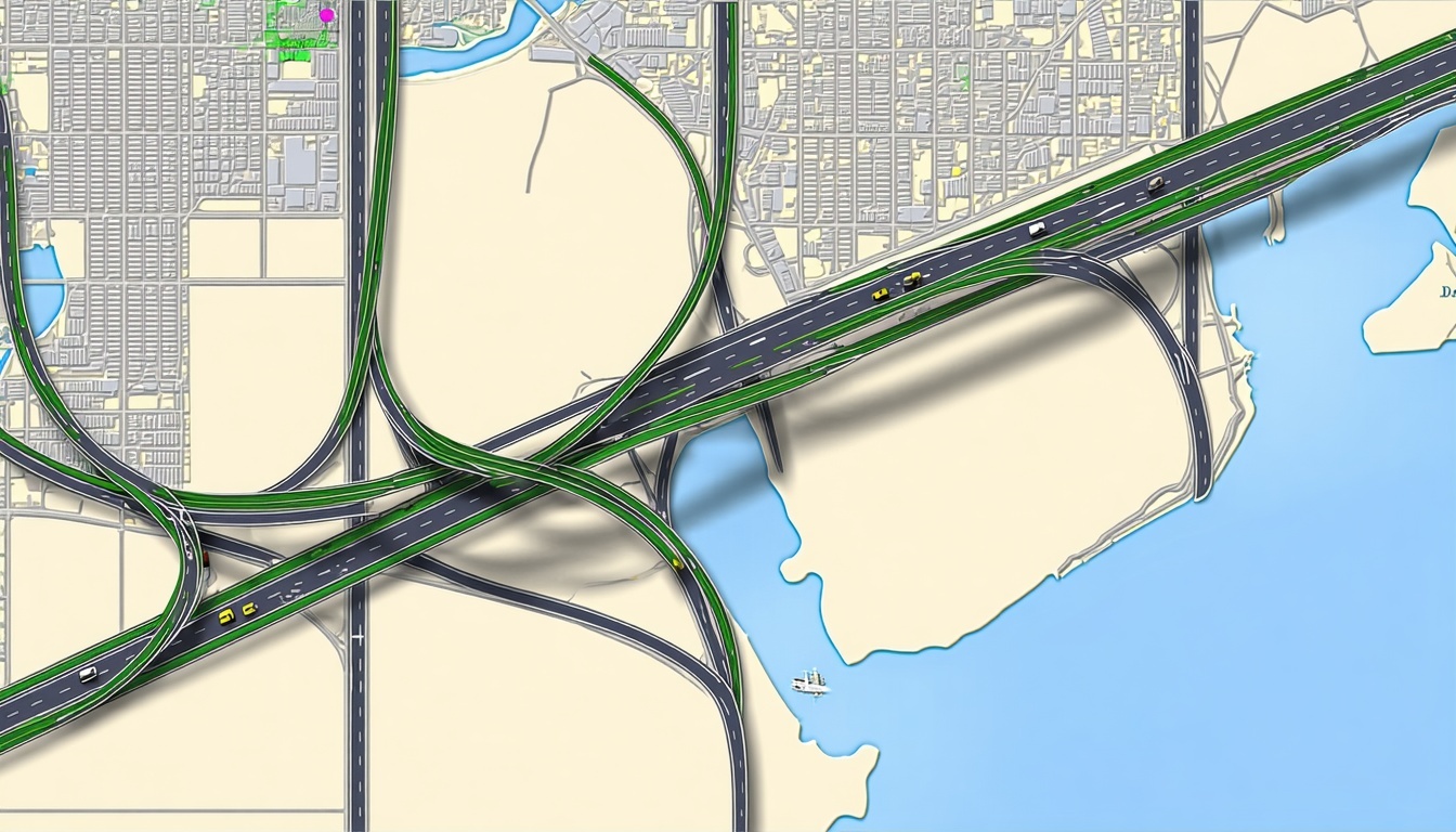 Map showing Dubai toll road coverage